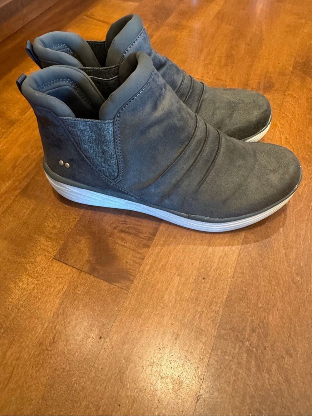Ryka Womens Size 8 M gray Ankle Booties Slip On Comfort Sneaker Shoes